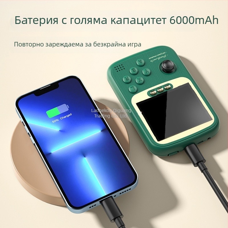 Портативна игрова конзола с банка за захранване, двойни джойстици за аркада, 2 играча, модел Q19, TYPE-C, безжична връзка, съвместима с ПК