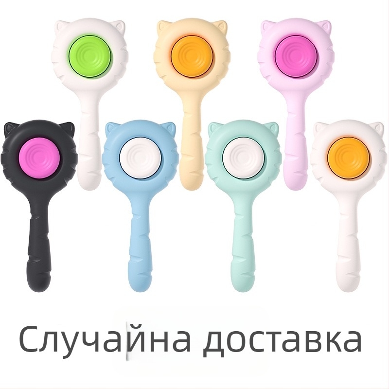 Гребен за домашни любимци против бълхи и козина, за кучета и котки, четка с форма на котешко ухо за премахване на козина с едно натискане
