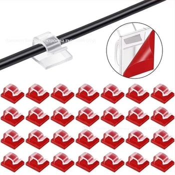 ABS клип за кабелно окабеляване на автомобилен видеорегистратор, фиксиран монтаж, без пробив, опаковка 50/100