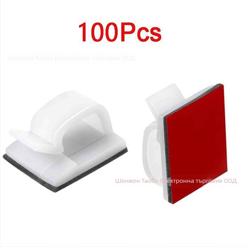 ABS клип за кабелно окабеляване на автомобилен видеорегистратор, фиксиран монтаж, без пробив, опаковка 50/100