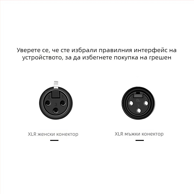 Триядрен XLR аудио кабел с мъжки и женски конектори за DMX сценично осветление, аудио кабел за микрофон и усилвател