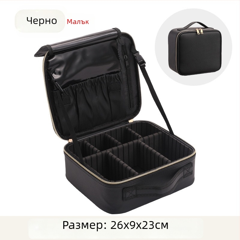 Козметична чанта с голям капацитет, портативна професионална чанта за грим, водоустойчива и удароустойчива, PU материал, подплата от полиестер, марка Golden Camellia