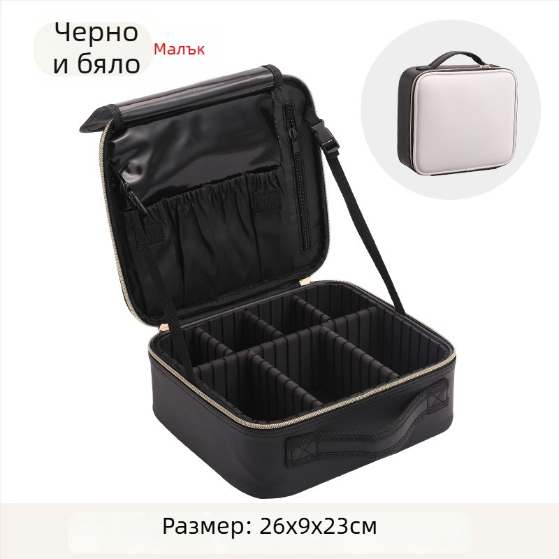 Козметична чанта с голям капацитет, портативна професионална чанта за грим, водоустойчива и удароустойчива, PU материал, подплата от полиестер, марка Golden Camellia