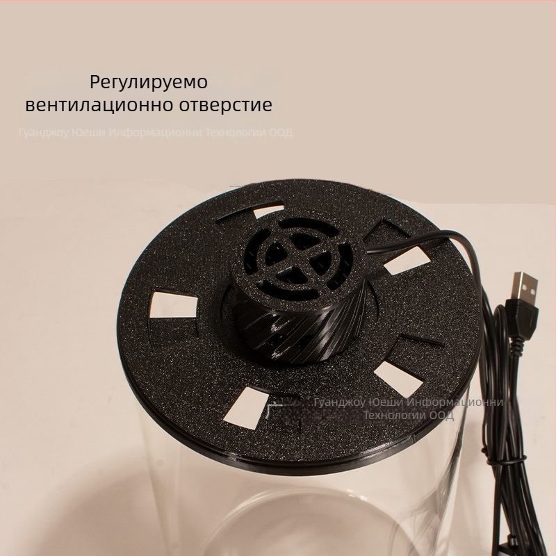 Боросиликатна стъклена бутилка за микро ландшафт с USB лампа за растения – DIY материал