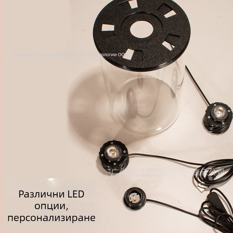 Боросиликатна стъклена бутилка за микро ландшафт с USB лампа за растения – DIY материал