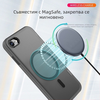 Rugged Shield TPU матов кейс за Apple iPhone SE2/SE3 – защита от износване, защита от падане и отпечатъци, съвместим със SE2/SE3