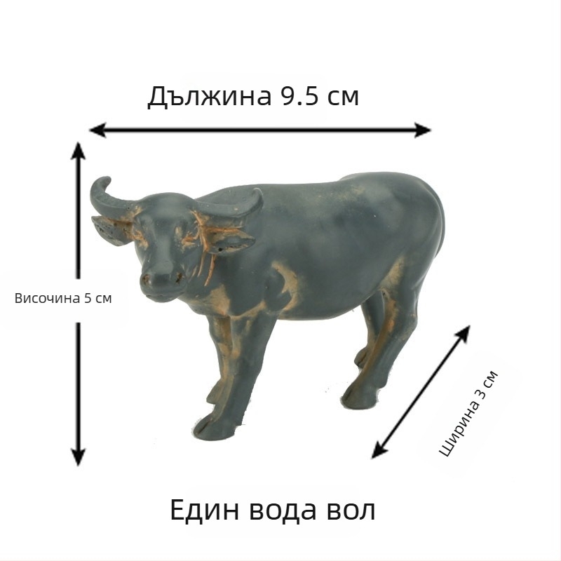 Миниатюрна ландшафтна фигура буйвол за бонсай – пасторална композиция от смола, пастир язди буйвол, за домашна декорация