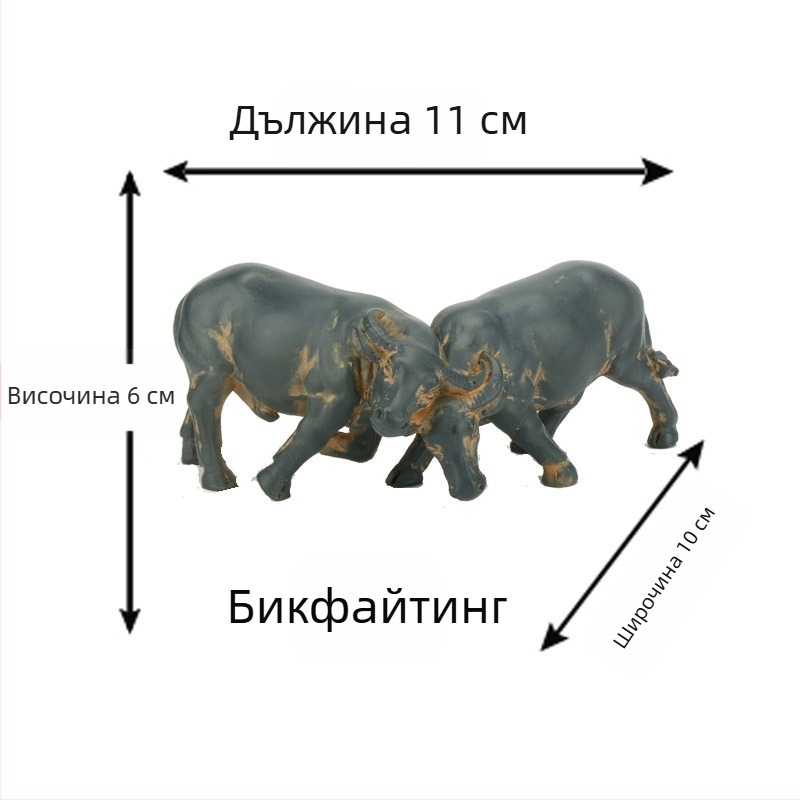 Миниатюрна ландшафтна фигура буйвол за бонсай – пасторална композиция от смола, пастир язди буйвол, за домашна декорация