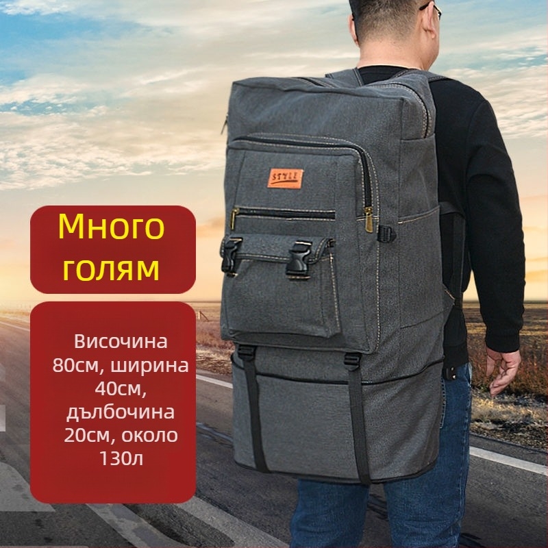Пътуваща раница с corduroy външна част и canvas подплата, унисекс, за колоездене, голям капацитет