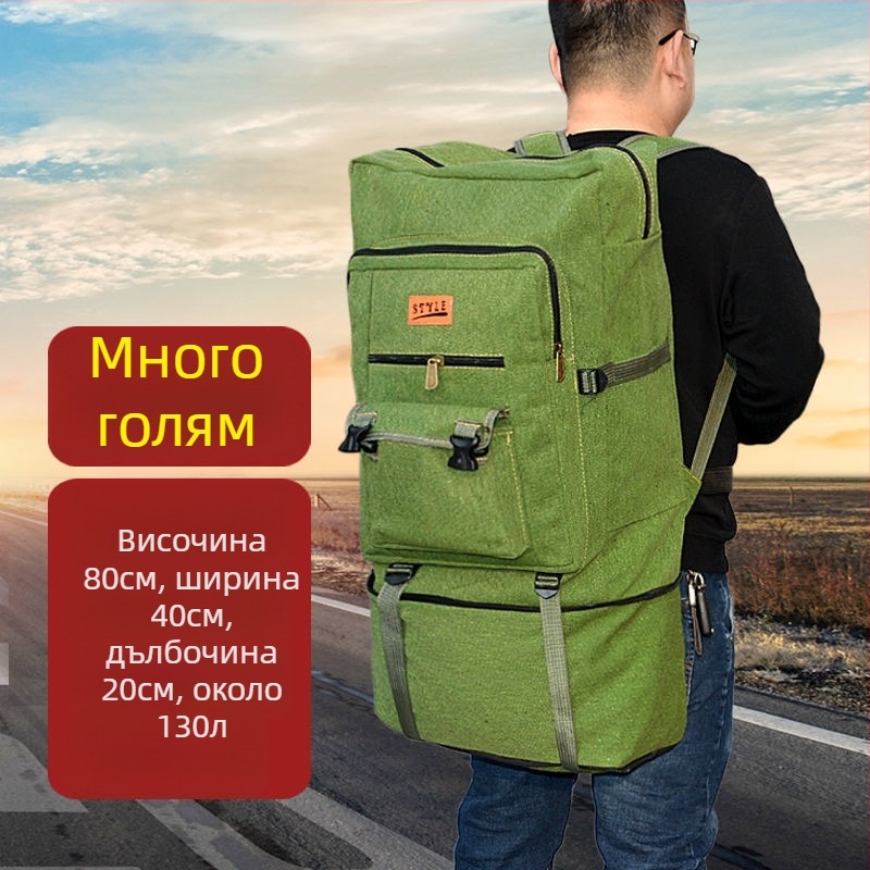 Пътуваща раница с corduroy външна част и canvas подплата, унисекс, за колоездене, голям капацитет