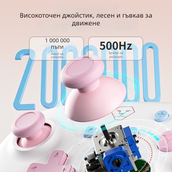 Гейм контролер с Bluetooth, Type-C, сензор за движение и вибрация, съвместим със Switch/PC/iOS/Android