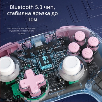Гейм контролер с Bluetooth, Type-C, сензор за движение и вибрация, съвместим със Switch/PC/iOS/Android