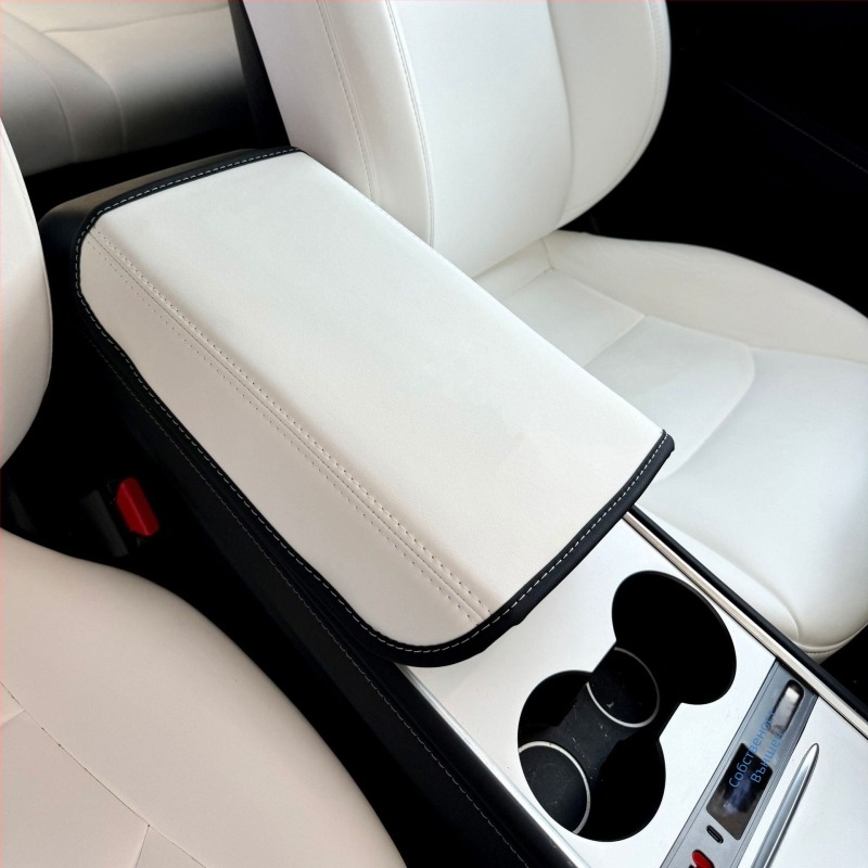 Кожен протектор за подлакътник за Tesla Model 3/Y, централна конзола, марка Flower Jiao, персонализиран