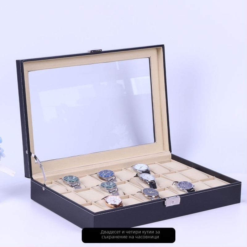 Кутия за часовници със шевна изработка и дъска с плътност, вътрешна кутия, пяна и сушилник, произход Zhejiang Jinhua