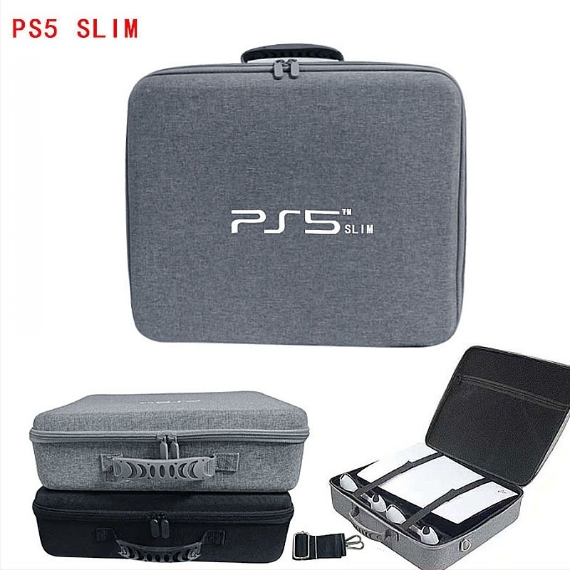 PS5 Slim калъф за съхранение с двойни дръжки – EVA твърд корпус, флексографски печат, 3C опаковка