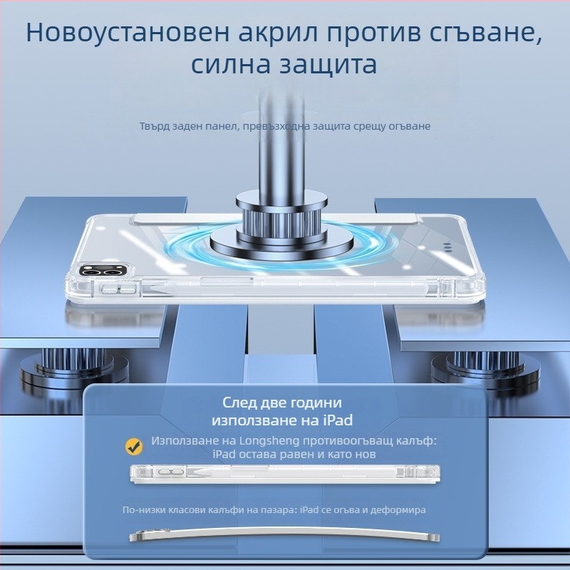 Защитен калъф за iPad Air 7, iPad Pro 11 с отделение за стилус и iPad mini 6 — имитационна кожа; удароустойчив, разсейва топлината, анти отпечатъци; горещо пресован