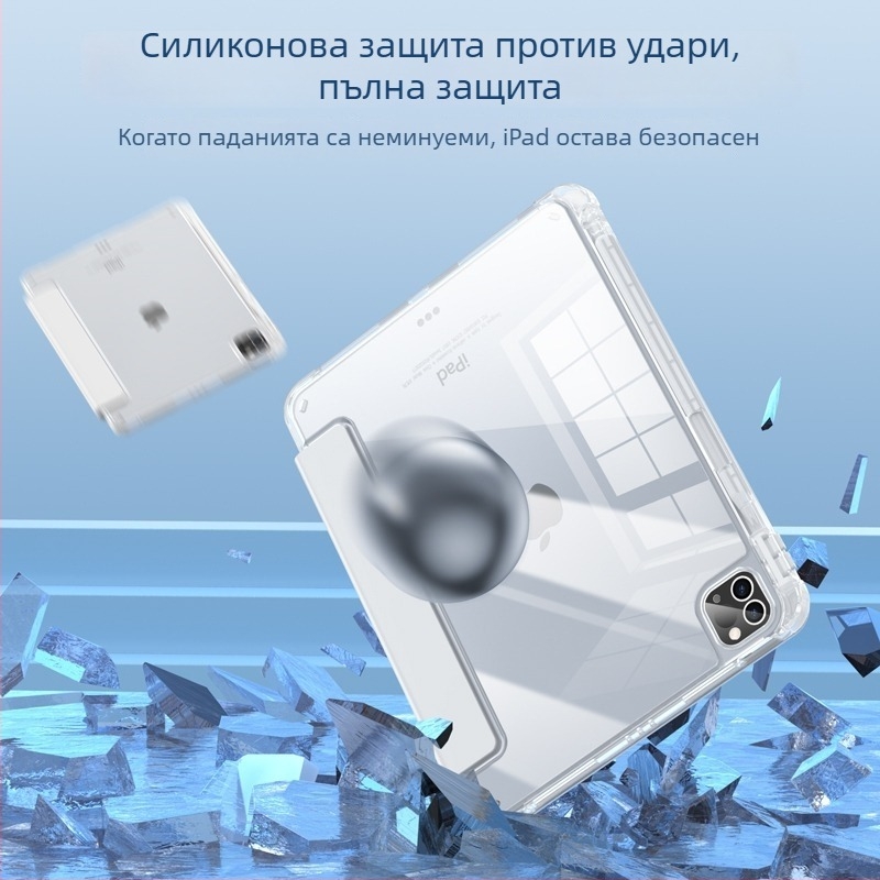 Защитен калъф за iPad Air 7, iPad Pro 11 с отделение за стилус и iPad mini 6 — имитационна кожа; удароустойчив, разсейва топлината, анти отпечатъци; горещо пресован