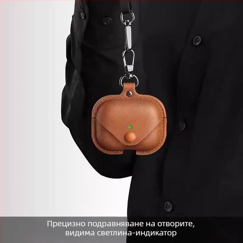 Кожен предпазен твърд калъф за Apple iPhone 4 с каишка за носене, интегриран капак