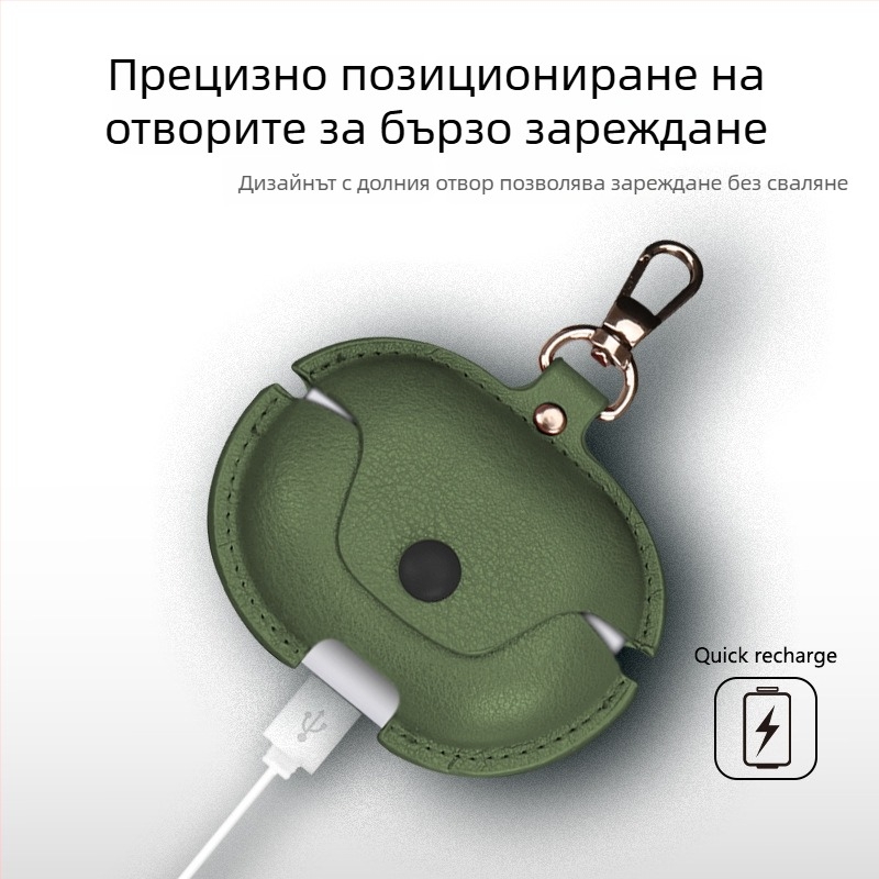 Защитен калъф за Huawei FreeClip2 безжични Bluetooth слушалки с клип, ръчно изработена кожа, ретро бизнес стил