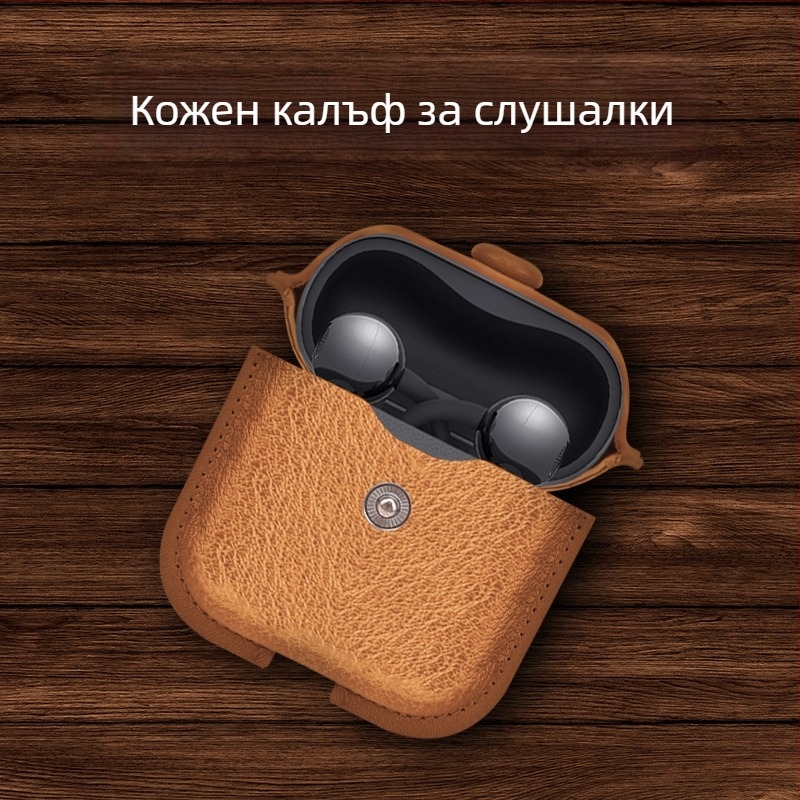 Защитен калъф за Huawei FreeClip2 безжични Bluetooth слушалки с клип, ръчно изработена кожа, ретро бизнес стил