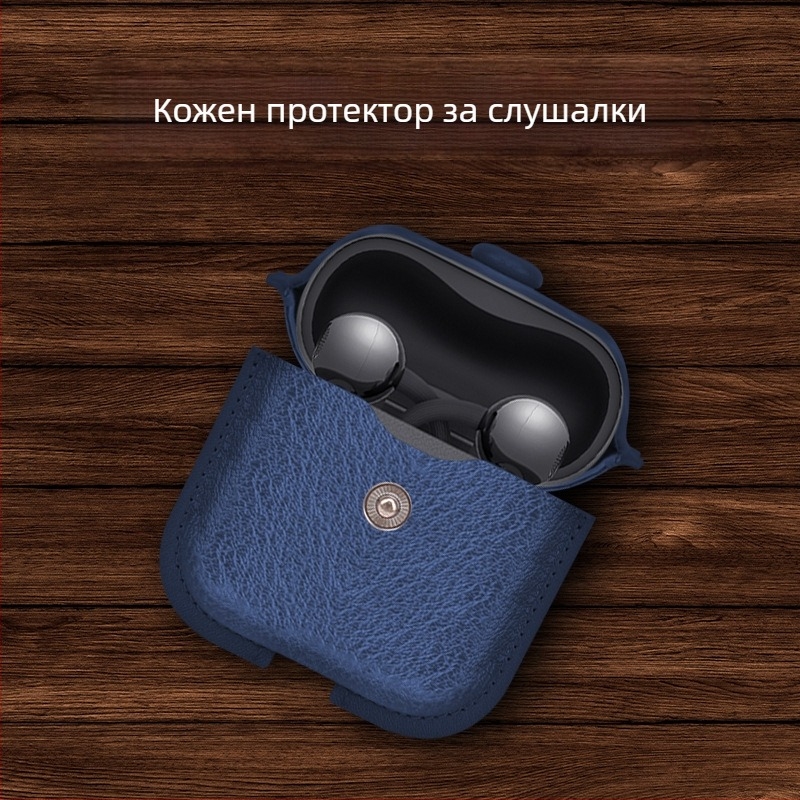 Защитен калъф за Huawei FreeClip2 безжични Bluetooth слушалки с клип, ръчно изработена кожа, ретро бизнес стил