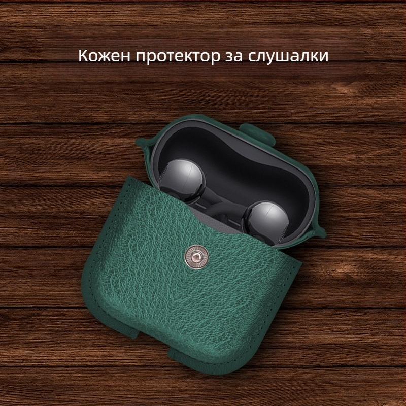 Защитен калъф за Huawei FreeClip2 безжични Bluetooth слушалки с клип, ръчно изработена кожа, ретро бизнес стил