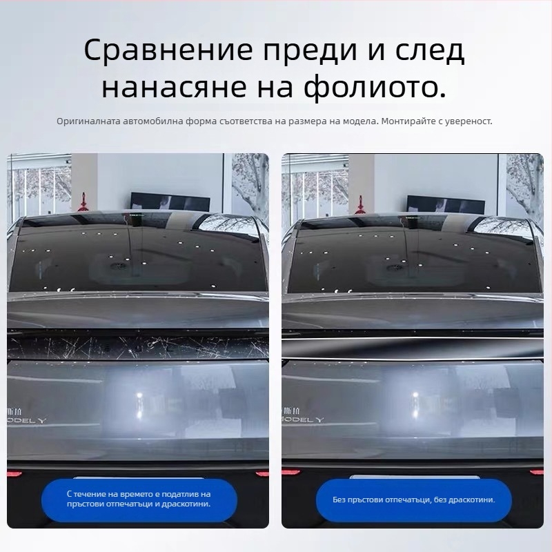 Филм за затемняване на фарове и задни светлини за Tesla Model Y / YL — филм за промяна на цвета, Черен воин