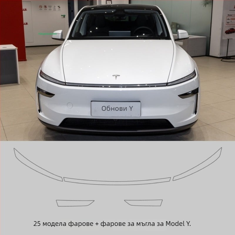 Филм за затемняване на фарове и задни светлини за Tesla Model Y / YL — филм за промяна на цвета, Черен воин