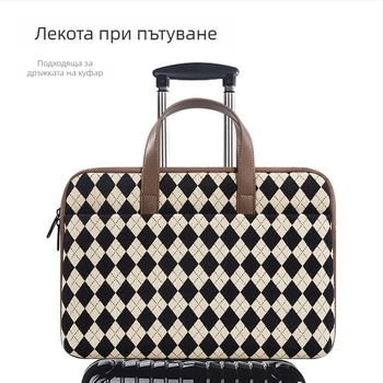 BRINCH Plaid лаптоп вътрешна чанта с полиестерна подплата – износоустойчива, ударопоглъщаща, намаляваща натоварването