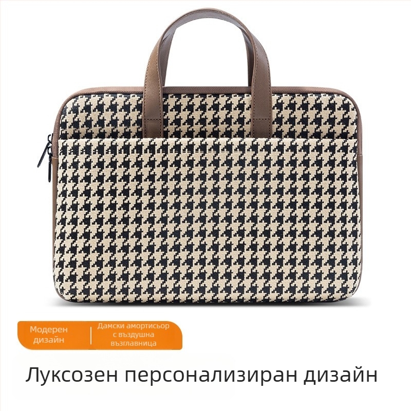 BRINCH Plaid лаптоп вътрешна чанта с полиестерна подплата – износоустойчива, ударопоглъщаща, намаляваща натоварването