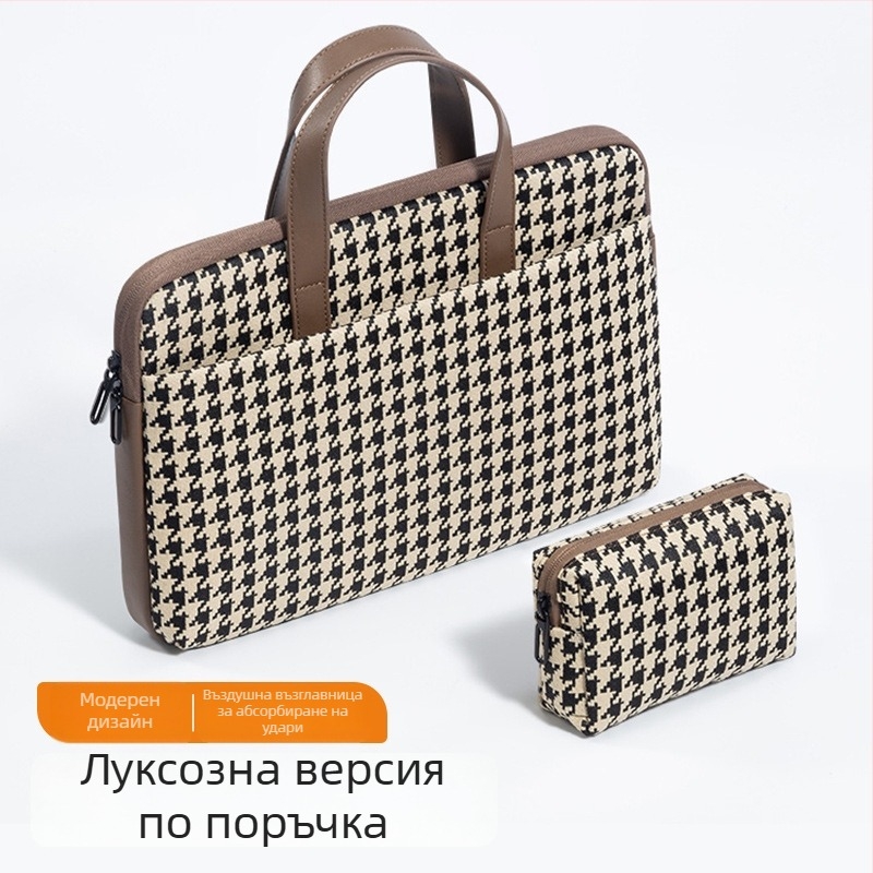 BRINCH Plaid лаптоп вътрешна чанта с полиестерна подплата – износоустойчива, ударопоглъщаща, намаляваща натоварването