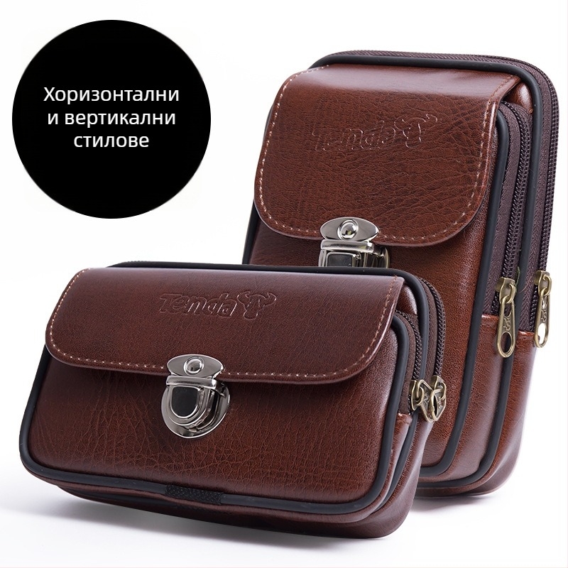 Мъжка чанта за мобилен телефон — оксфорд плат, Lock Buckle Belt Bag, подплата от синтетична кожа, пролет 2019