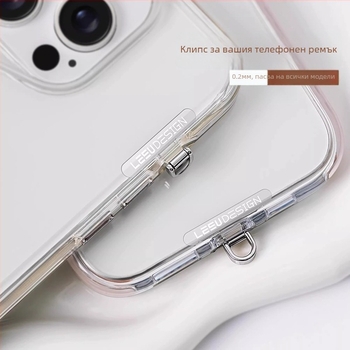 Унисекс каишка за мобилен телефон от неръждаема стомана с PU въже и метална катарама, щампована изработка