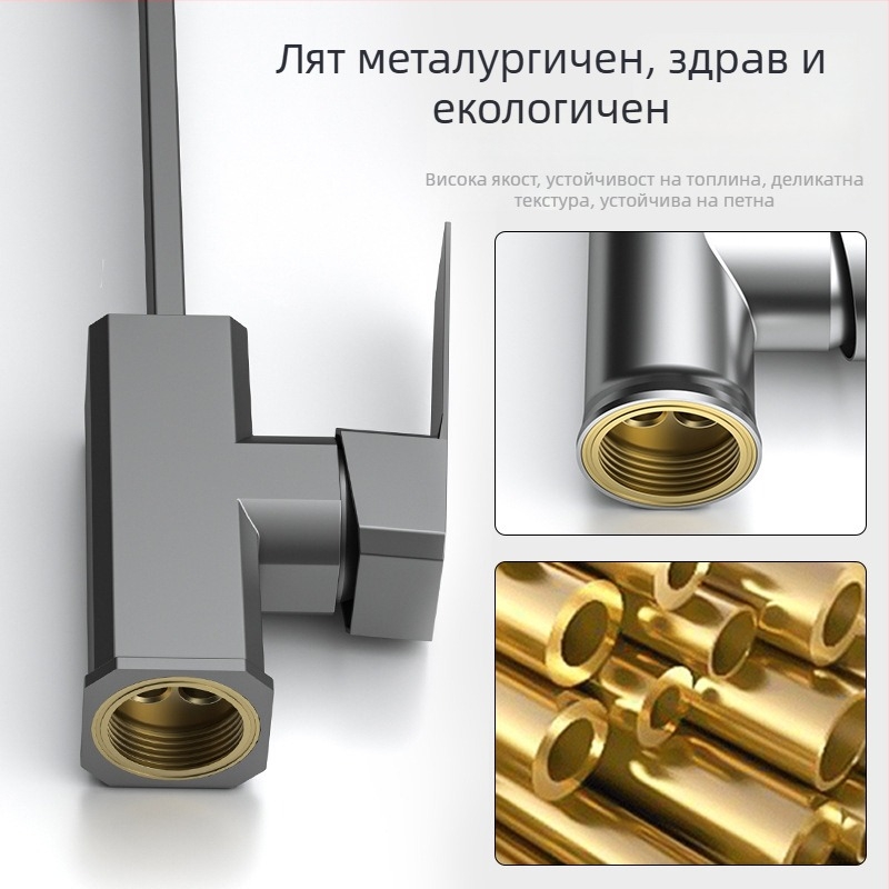 Кухненски смесител за мивка — медно-сплав, вертикален монтаж, керамичен клапан