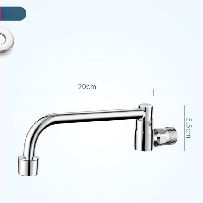 Неръждаема стомана кухненски смесител Yb001, стенен монтаж, 20 мм вход/изход, вал с ролков клапан, ротационно управление топла/студена вода