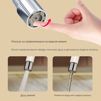 Издърпващ се кухненски смесител за остров с противпръскващ дизайн, корпус от цинкова сплав, керамичен дисков вентил, вход/изход 1/2G, монтаж върху плот