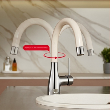 Издърпващ се кухненски смесител за остров с противпръскващ дизайн, корпус от цинкова сплав, керамичен дисков вентил, вход/изход 1/2G, монтаж върху плот