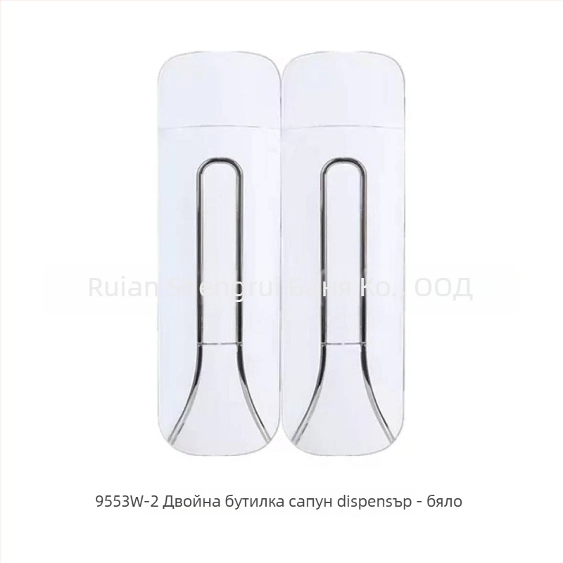 Стенно монтиран ръчен дозатор за сапун, дезинфектант, шампоан и душ гел (материал: пластмаса; подходящ за хотелска баня; стенен монтаж; функция: ръчно натискане)