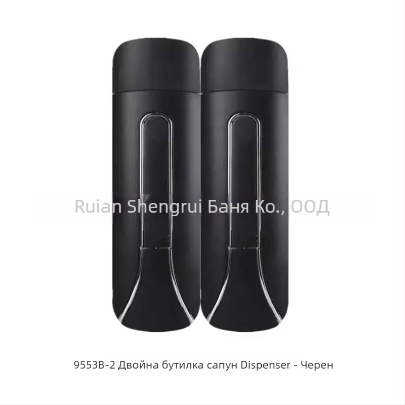 Стенно монтиран ръчен дозатор за сапун, дезинфектант, шампоан и душ гел (материал: пластмаса; подходящ за хотелска баня; стенен монтаж; функция: ръчно натискане)