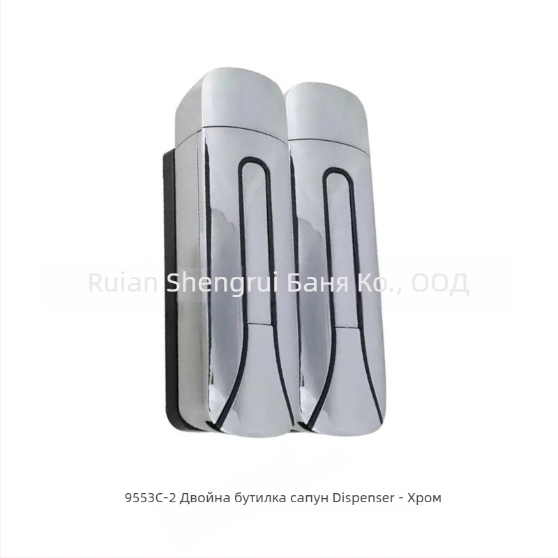 Стенно монтиран ръчен дозатор за сапун, дезинфектант, шампоан и душ гел (материал: пластмаса; подходящ за хотелска баня; стенен монтаж; функция: ръчно натискане)