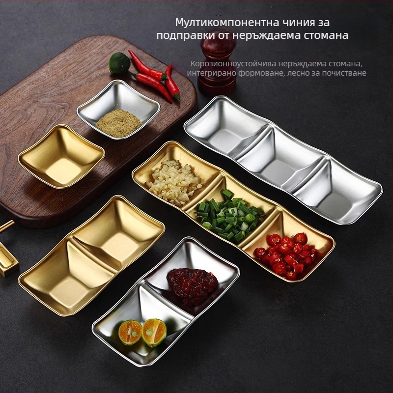 304 неръждаема стомана, три отделения, квадратна форма, електроплакирана повърхност, модерен минималистичен стил