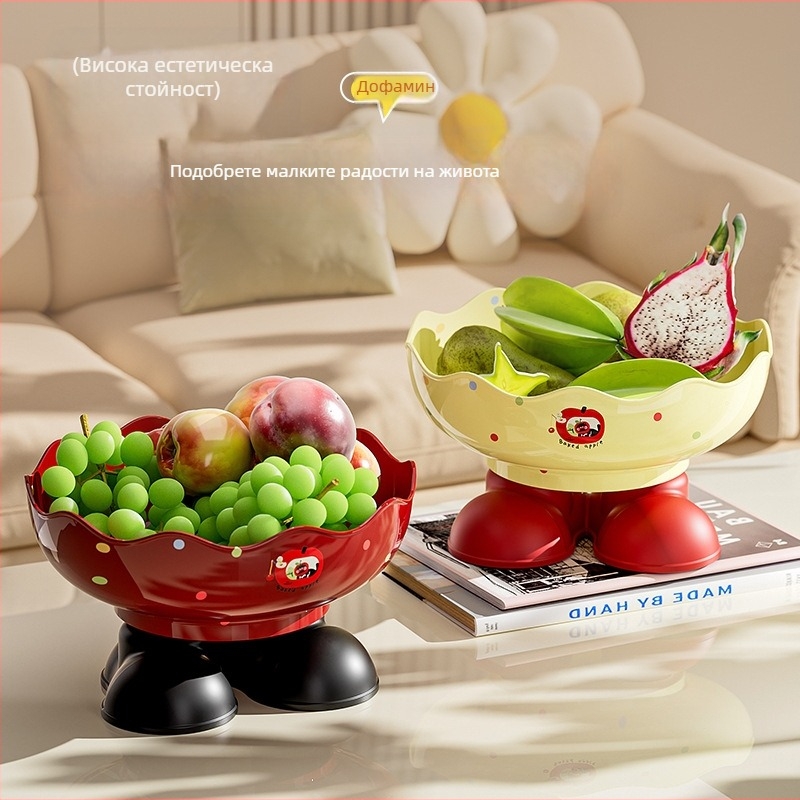 Feng shang пластмасова плодова чиния — мултифункционална тава за плодове и чиния за сашими, стил Dopamine, аксесоар за холна маса, пусната през 2025 г.