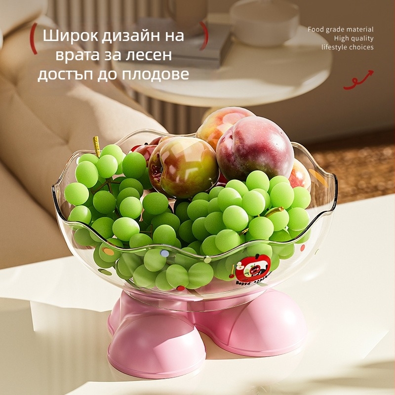 Feng shang пластмасова плодова чиния — мултифункционална тава за плодове и чиния за сашими, стил Dopamine, аксесоар за холна маса, пусната през 2025 г.