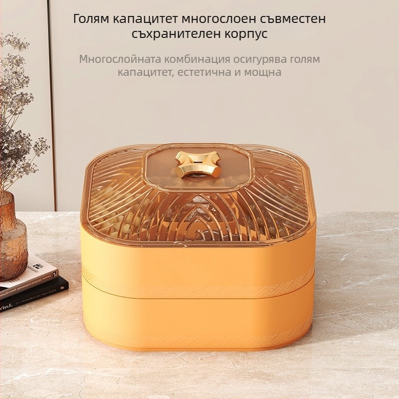 Huiyi пластмасова чиния за плодове с въртящи се многослойни разделители – 2022 Първо качество