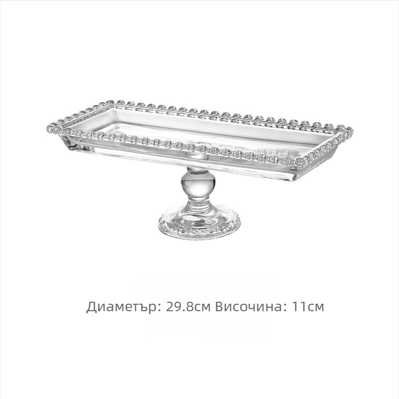 Плодова чиния, кръгла форма, прозрачен дизайн, модерен минималистичен стил, подходяща за хотелски интериори и като подарък