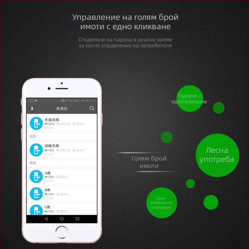 Брава за врати с пръстов отпечатък за сигурни и дървени врати, Da pi yang, алуминиева сплав, модел N333