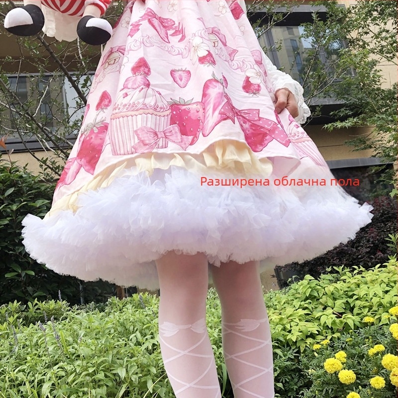 Lolita bustle Petticoat с мек тюл, три стоманени пръстена, двойнослойна прежда, Марка: Other, Пролет 2022