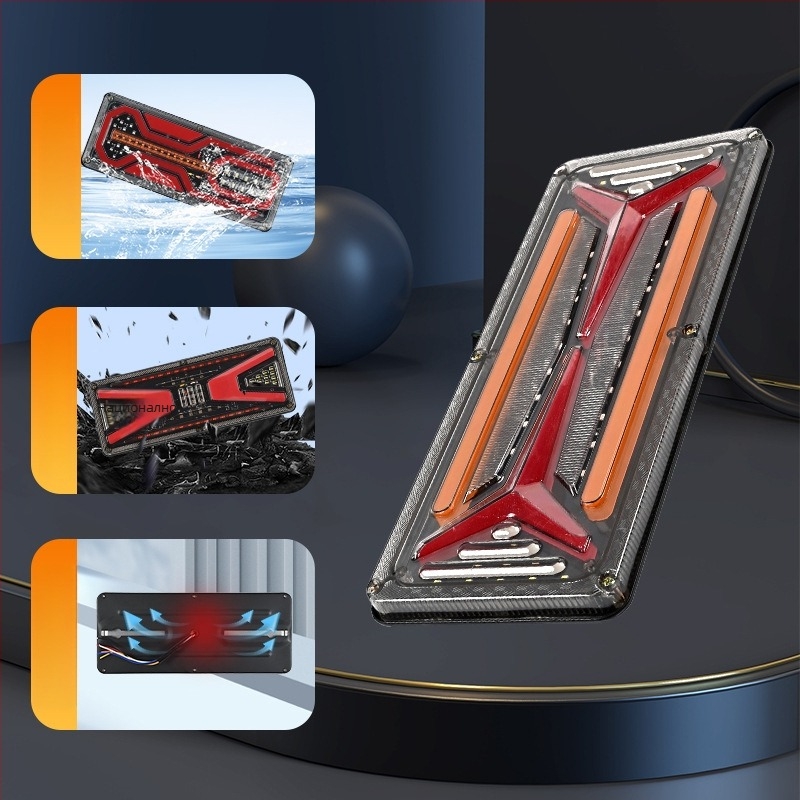 LED задно светло за ванове, камиони и ремаркета, 24V, алуминиева отливка, част 01