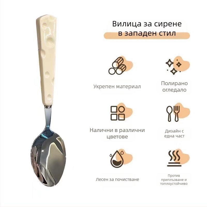 Комплект нож, вилица и лъжица от неръждаема стомана 304, огледално полирани, карикатурен дизайн, западни прибори за хранене за деца