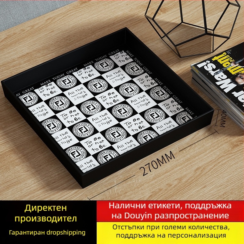 Меламинов поднос квадратен – бохемски стил, луксозен ретро вид, повърхност с декали, персонализация